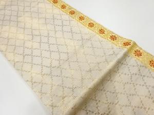 アンティーク　襷に抽象花模様織出し袋帯（材料）